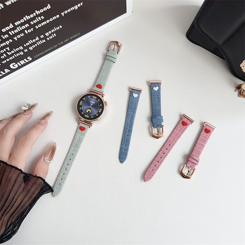 帆布适用华为gt4表带watch4手表gt3pro智能gt2女士41mm荣耀magic2