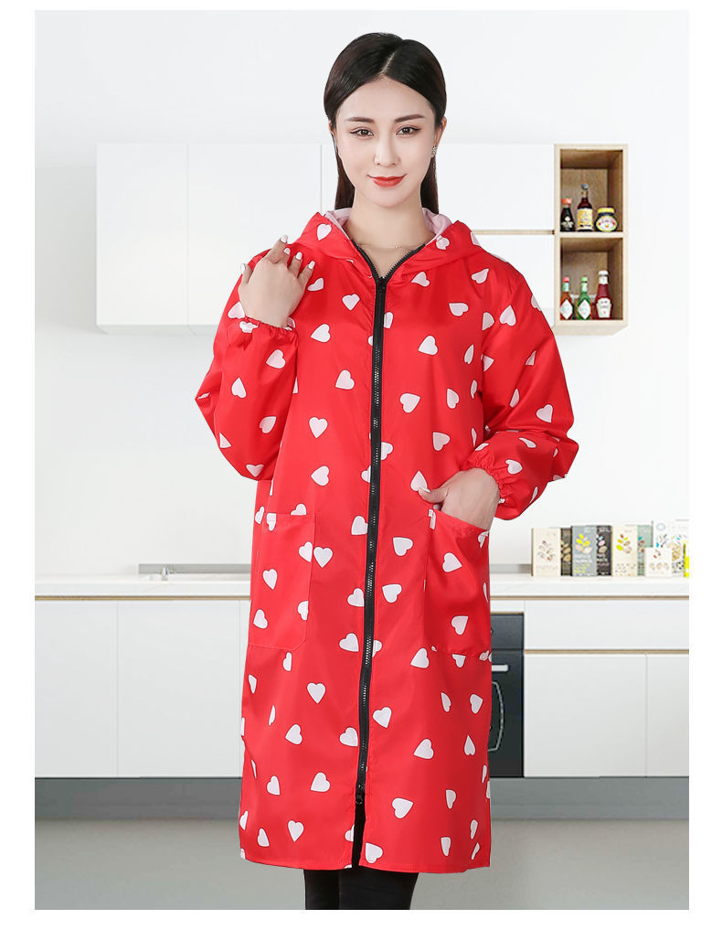 加长罩衣大人厨房家务时尚围裙成人女长袖外穿男士工作服防水防油