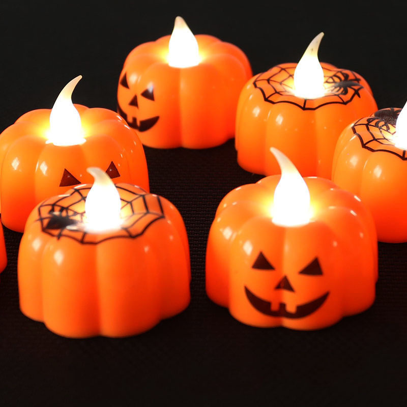 Zilin in Stock Wholesale Halloween Ghost Festival Decoration Props Decoration LED Candle Light Pumpkin Lamp Electric Candle Lamp Candle Light