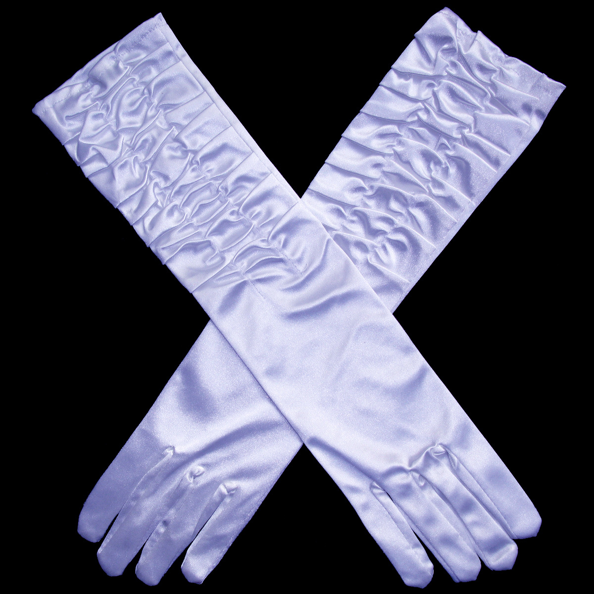 欧美新娘手套全指长款缎面褶邹复古婚礼伴娘拍照多色绸缎婚纱手套