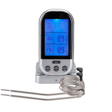 多功能无线烧烤温度计电子双通道厨房食品测温仪远程式烤箱温度表