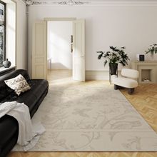 现代简约地毯法式沙发茶几花卉黑色现代简约小红书卧室床边毯地毯