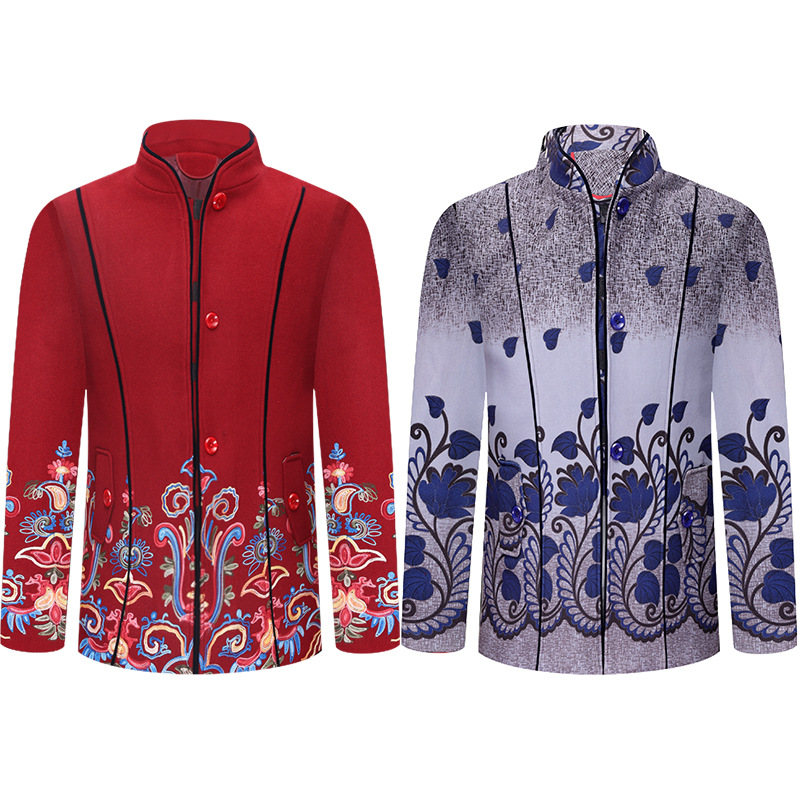 寿衣殡葬用品厂家批发老人死人现代装大衣上四下三女款七件套寿衣