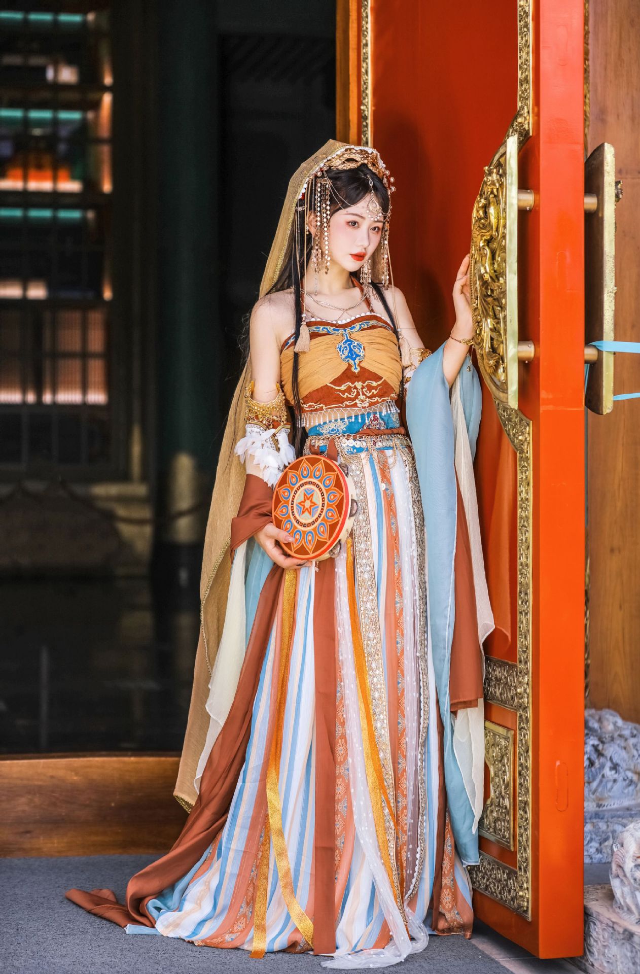 原创敦煌异域风情汉服女天竺公主西域神女改良汉元素古装全套春秋