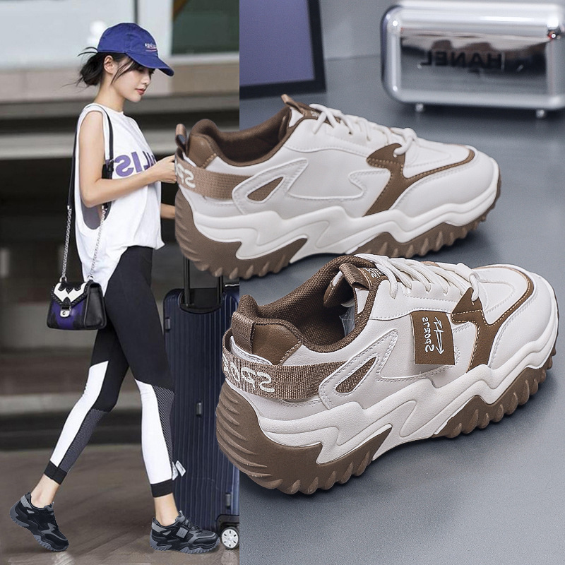 2024春季新款老爹鞋女韩版厚底百搭运动鞋子女街拍休闲跑步鞋5518