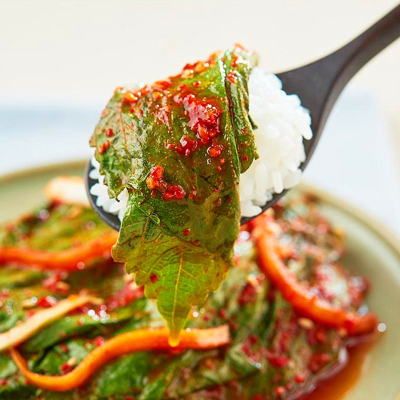 延边朝鲜族小菜苏子叶泡菜韩式腌紫苏咸菜韩国泡菜下饭菜小咸菜