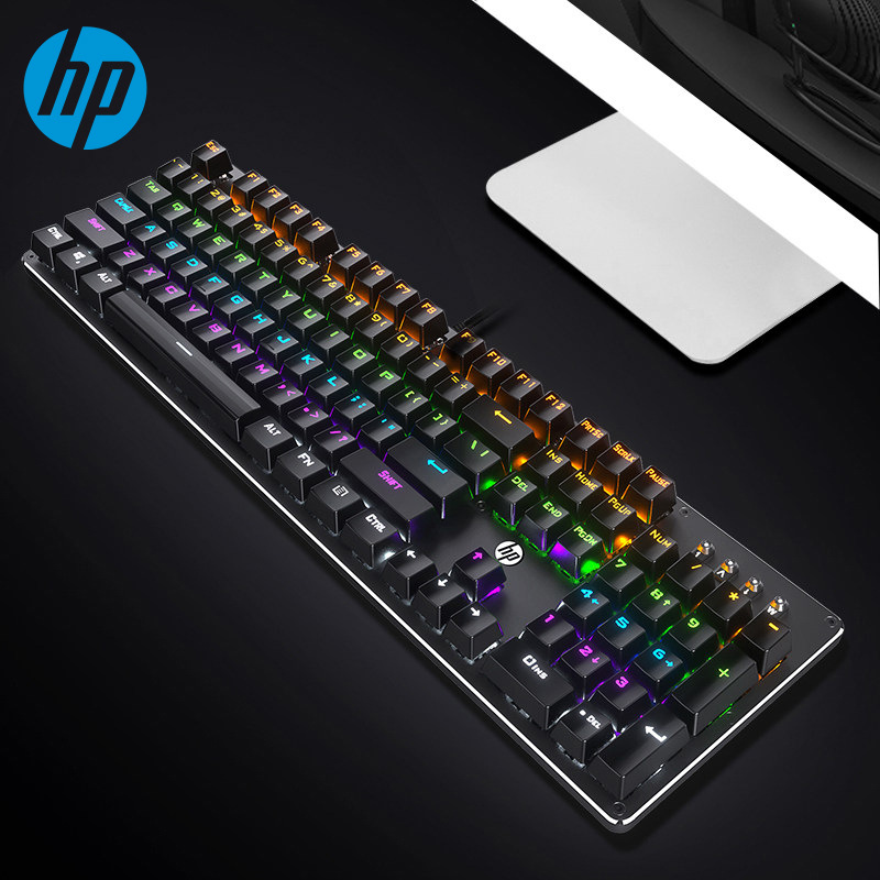 hp/惠普gk100f机械有线键盘台式电脑笔记本外接办公电竞游戏专用