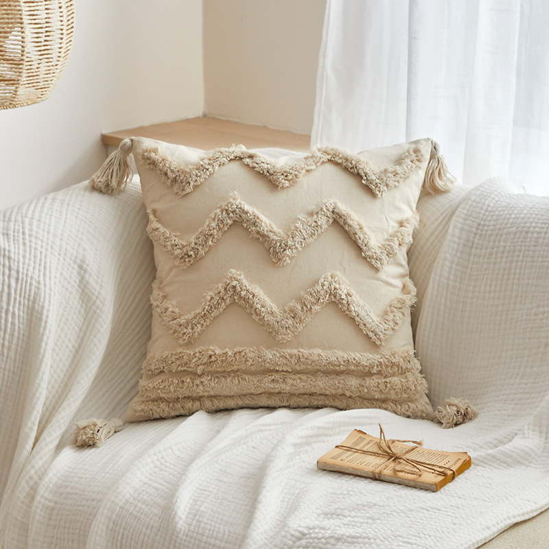 Tufted Tassel Silent Bohemian Style Cushion Cushion Cover Sofa Bedroom Pillow Cover