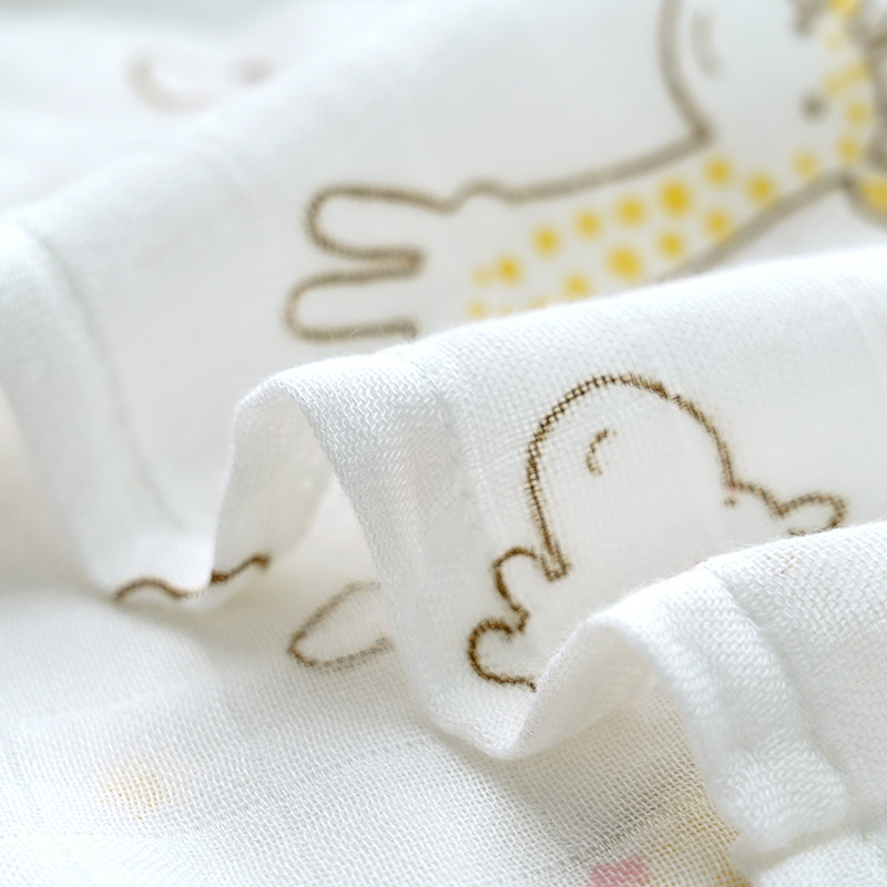 Gauze Bag Quilt Newborn Swaddling Towel Gauze Bamboo Cotton Baby Swaddling Blanket Baby's Bath Towel Printing Baby's Blanket Foreign Trade