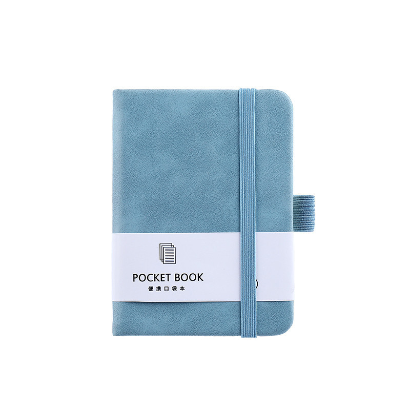 A7 Color Notebook Student Stationery Elastic Band Journal Book Simple Ins Skin Feeling Leather Diary Book Logo