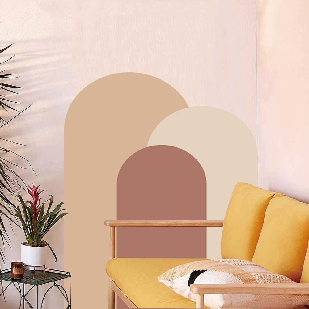 boho拱形墙贴客厅沙发床头背景装饰自粘波西米亚拱门几何贴纸pvc