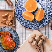 美浓烧 日本进口陶瓷盘子创意餐具日式菜盘碟子家用饺子寿司深盘