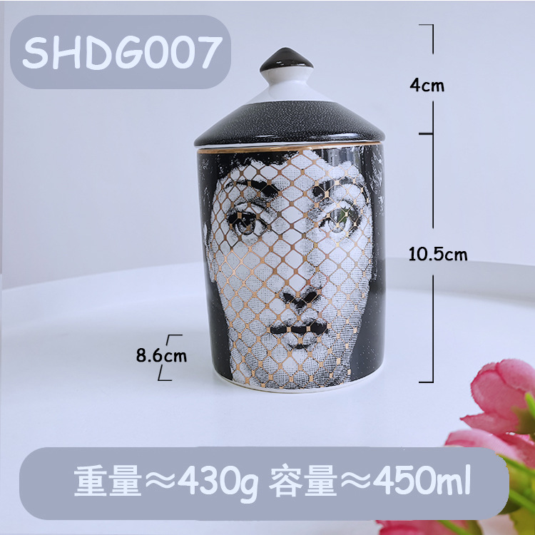 Cross-Border Supply Ceramic Storage Tank Large Aromatherapy Candle Jar Domestic Ornaments Face Jewelry Ring Box