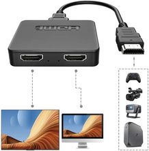 HDMI2.0视频分配器一分二带HDMI 公对双 HDMI 母头两台显示器同显
