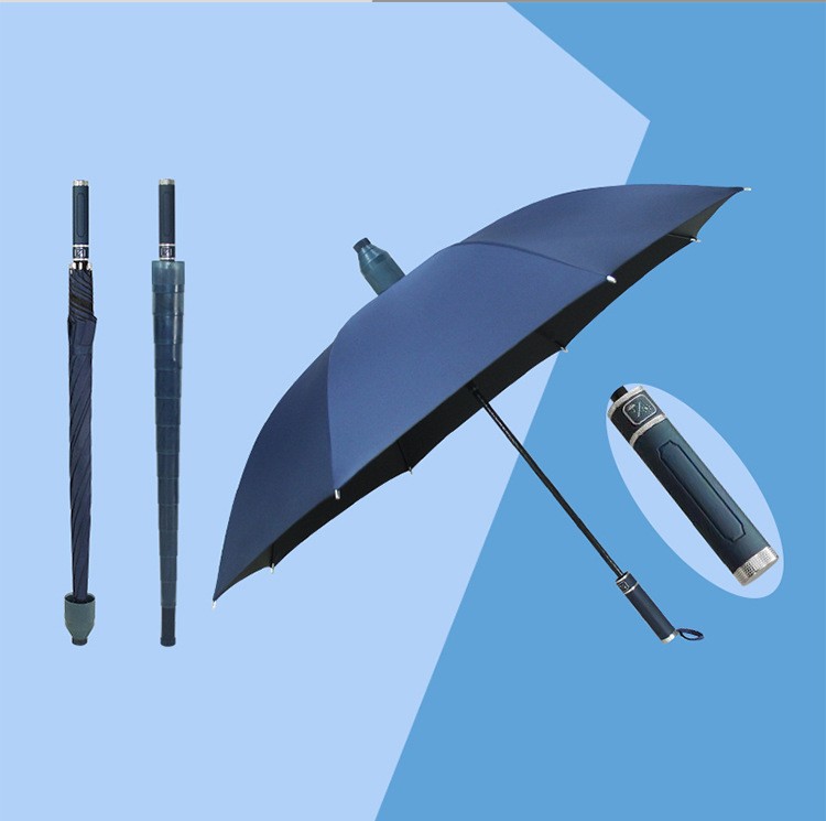 Waterproof Cover Golf Umbrella Straight Rod Oversized Double Automatic Business plus Solid Color Fiber Umbrella in Stock Wholesale Printing