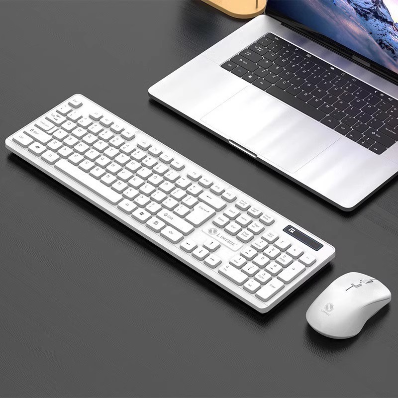 力镁W100无线键盘鼠标套装台式机笔记本商务办公巧克力键鼠套装