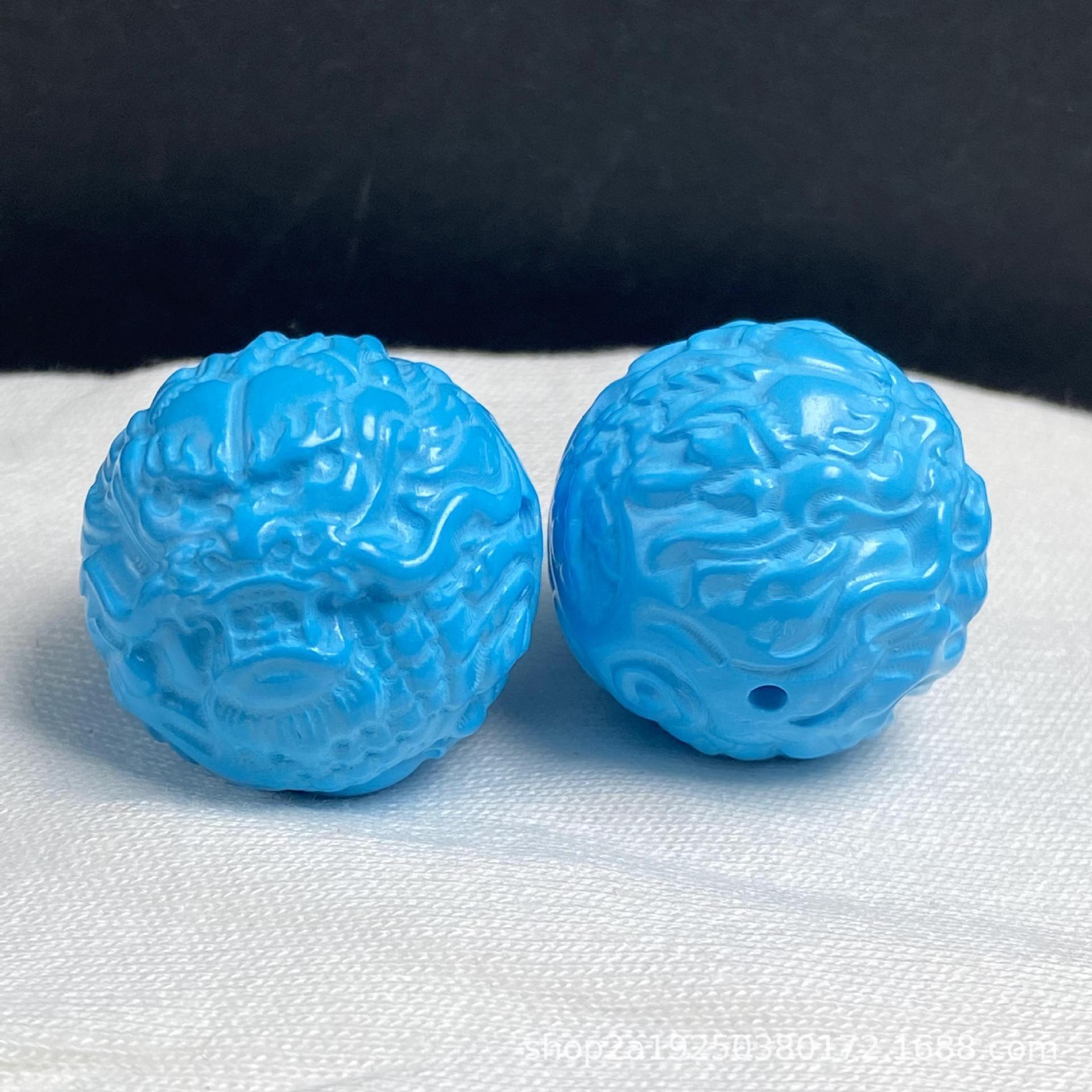 高瓷菱镁矿绿松石龙珠三通龙扣顶腰珠隔片配饰diy手链108颗佛珠