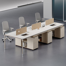 职员办公桌椅组合简约现代办公室工位屏风双四六6人位4卡座员工桌