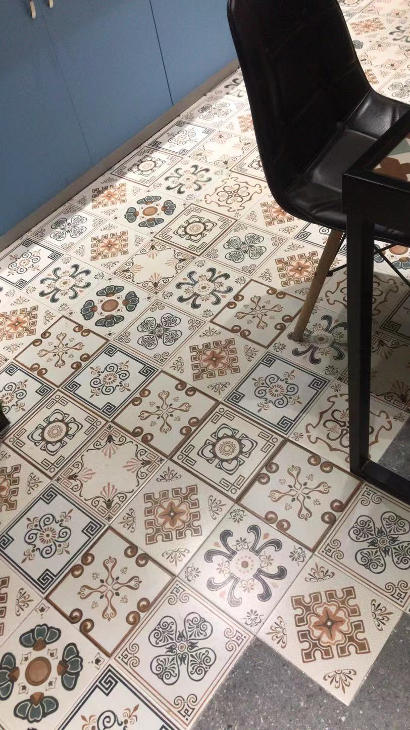 北欧小清新花砖彩色花片厨房卫生间墙砖仿古200*200防滑地砖瓷砖