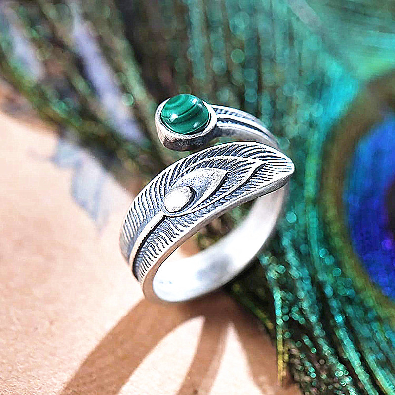 孔雀羽毛戒指1