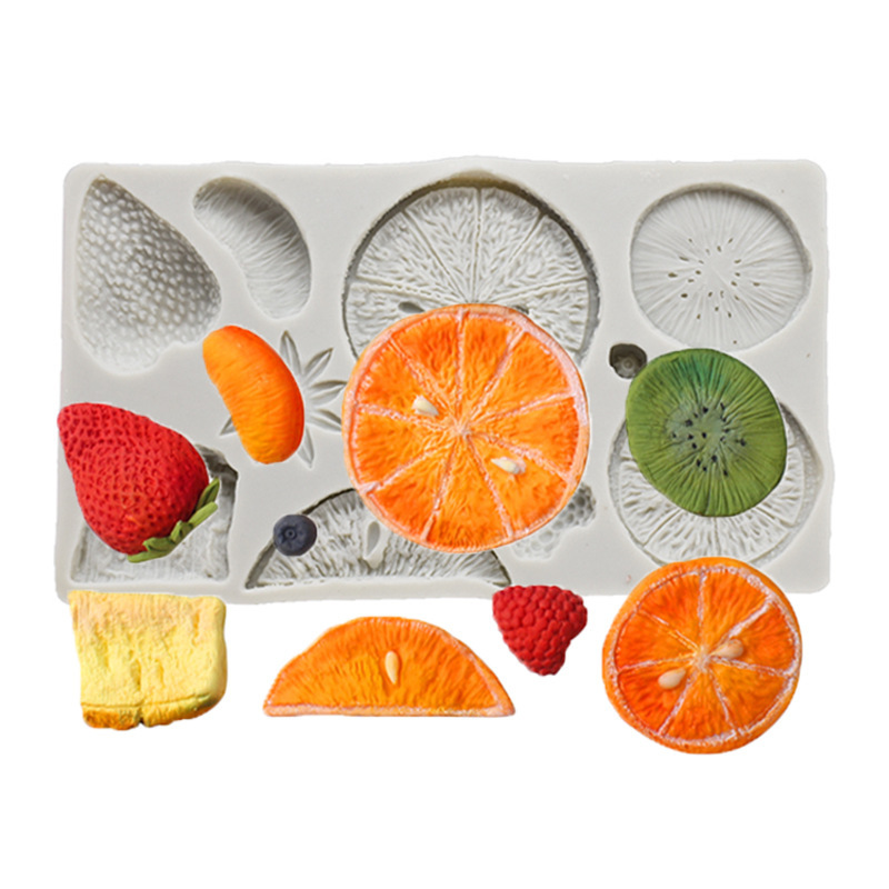 diy烘焙工具 翻糖水果片模具 香薰石膏蛋糕摸具 水果拼盘硅胶摸具