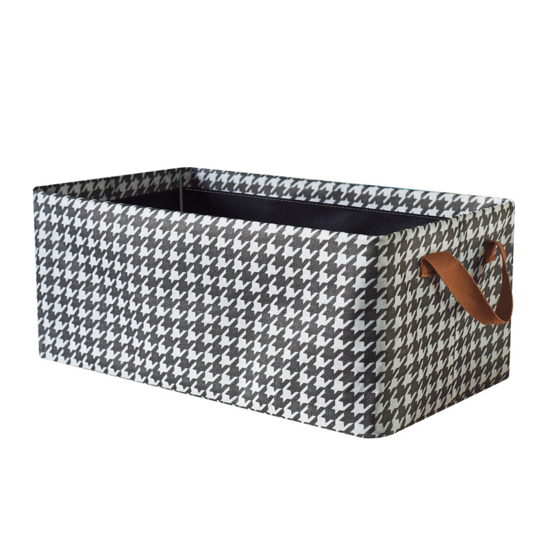 Houndstooth Storage Box Clothes Storage Fantastic Home Wardrobe Folding Storage Box Built-in Pp Plate Large Capacity Storage