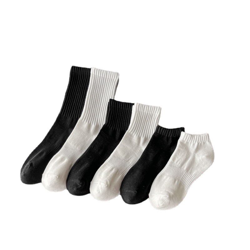 Socks White for Men Mid-Calf Combed Cotton Deodorant Sports Men Socks Long Low-Top Men's Ankle Socks Zhuji Socks Wholesale