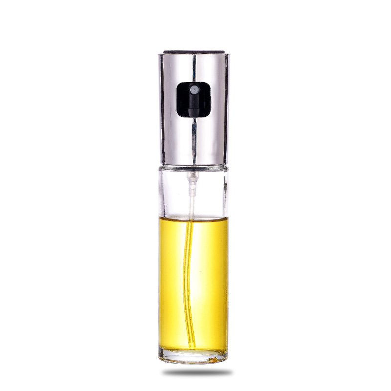 Stainless Steel Fuel Injection Bottle Press-Type Atomization Spray Oil Bottle Olive Oil Bottle Kitchen Household 