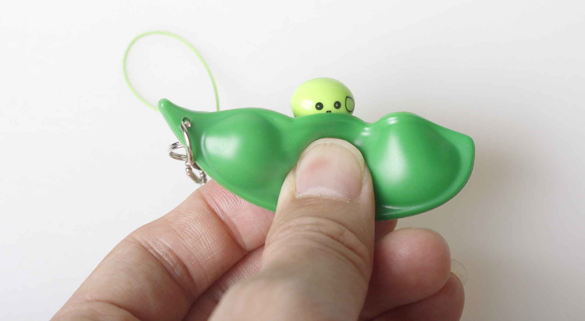 跨境现货无限挤压毛豆解压发泄玩具挤挤乐表情毛豆减压豌豆荚钥匙