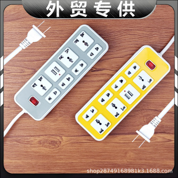 泰国外贸批发 缅甸东南亚泰标排插插线板 usb二扁插头带线插座