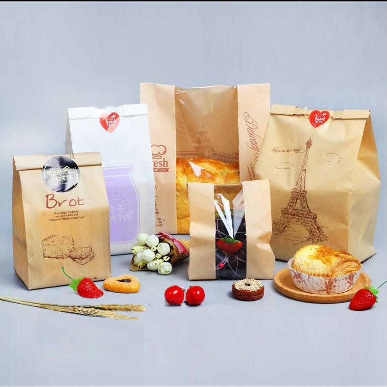 牛皮纸透明吐司雪花酥面包袋曲奇饼干烘焙袋防油蛋糕包装袋现货