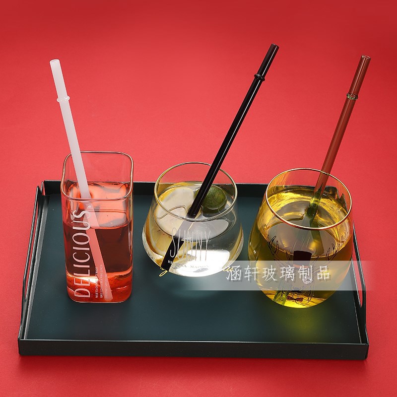 Glass Straw Accessories Suitable for Star Dad Cup with Straw Replacement Non-Slip Buckle Colored Glass Straw Factory Direct Supply