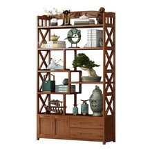 博古架实木中式展示柜置物架书架古董架子多宝阁仿古家具茶叶茶柜