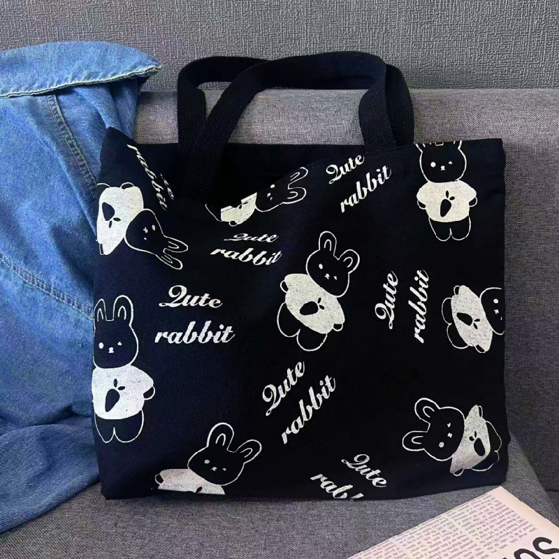 Canvas Bag Female Student Class Tote Bag Large Capacity Ins Korean Style Niche Japanese Style Summer Portable Cloth Bag