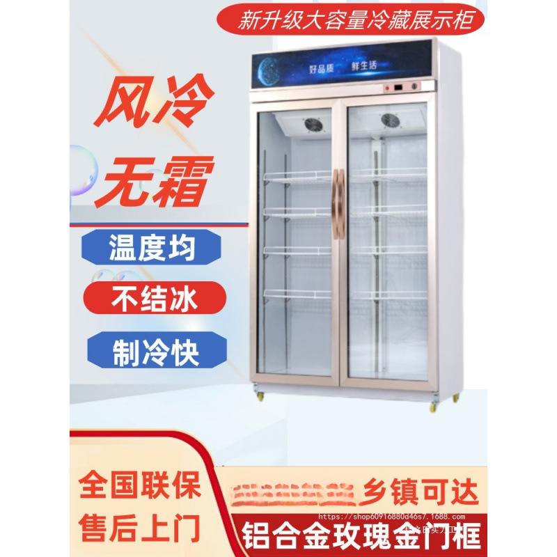冷藏柜 展示柜 保鲜柜 立式双门铜管商用饮料冷饮蔬菜水果柜冰柜
