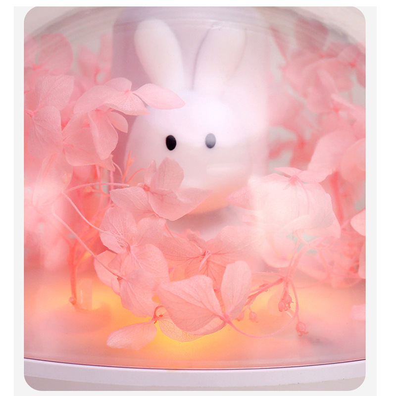 Cute Pet Sweetheart Rabbit Diy Humidifier Usb Mini Home Air Cleaner Preserved Fresh Flower Handmade Flower Arrangement Gift