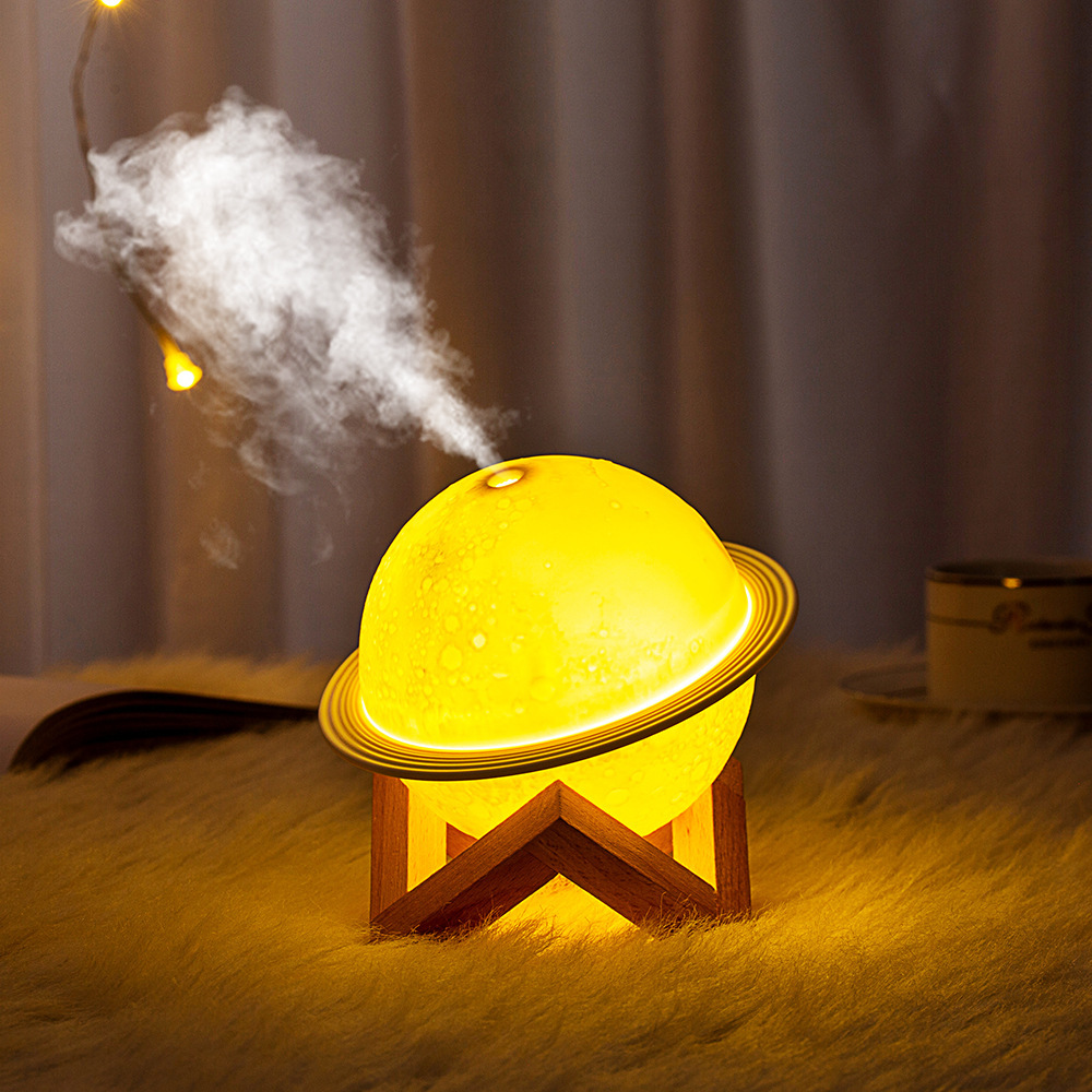 3D Moon Humidifier Lamp Led Atmosphere Moon Light Creative Decoration USB Night Light Foreign Trade Supply Manufacturer