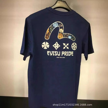 一件代发evisu 福神新款男女同款标志标语印花短袖t恤