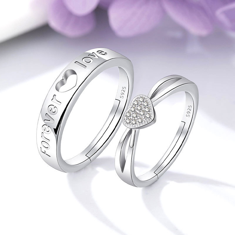 eternal love couple ring japanese and korean simple fashion personalized love ring valentine‘s day gift open ring