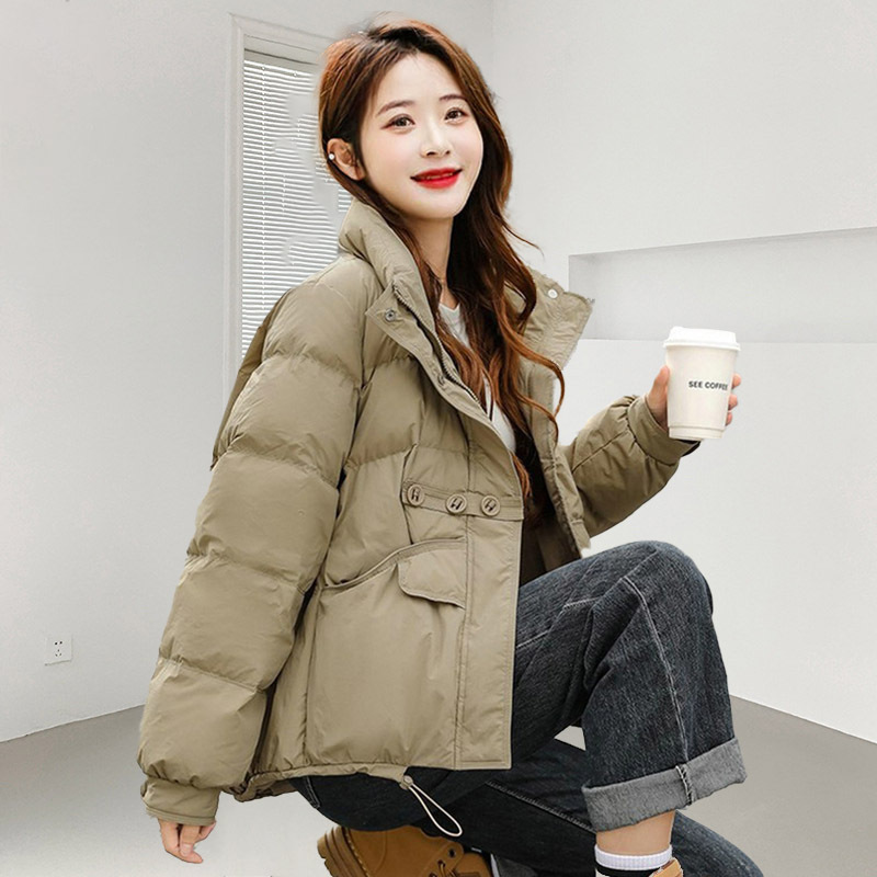 羽绒服短款秋冬季新品韩版休闲女装白鸭绒服立领外套大码平湖批发