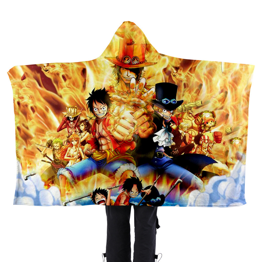 日漫海贼王系列披风斗篷 3d数码印花动漫周边毛毯cosplay动漫周边