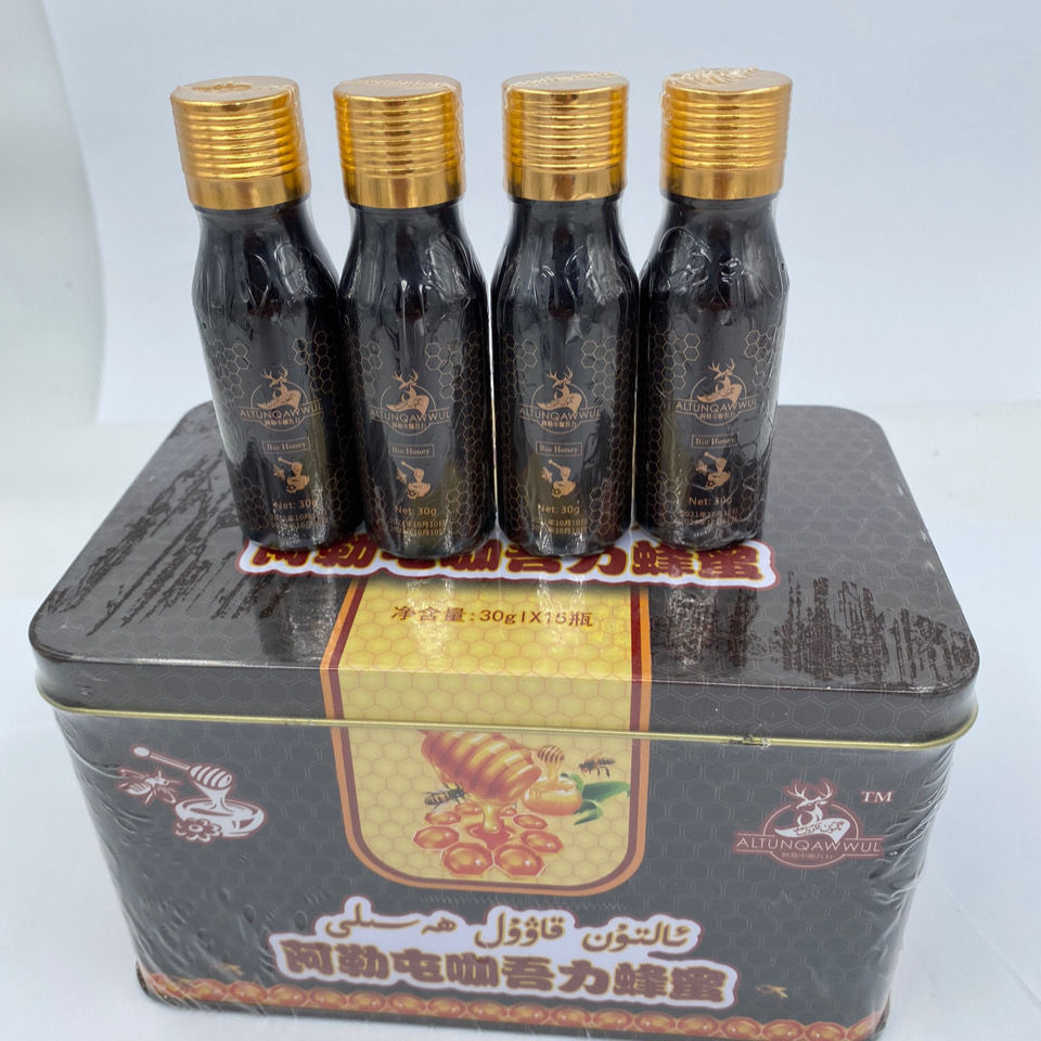 新疆男人吃黑蜂蜜男士持久速男性食品效食物蜂蜜茶30ml 15瓶黑金