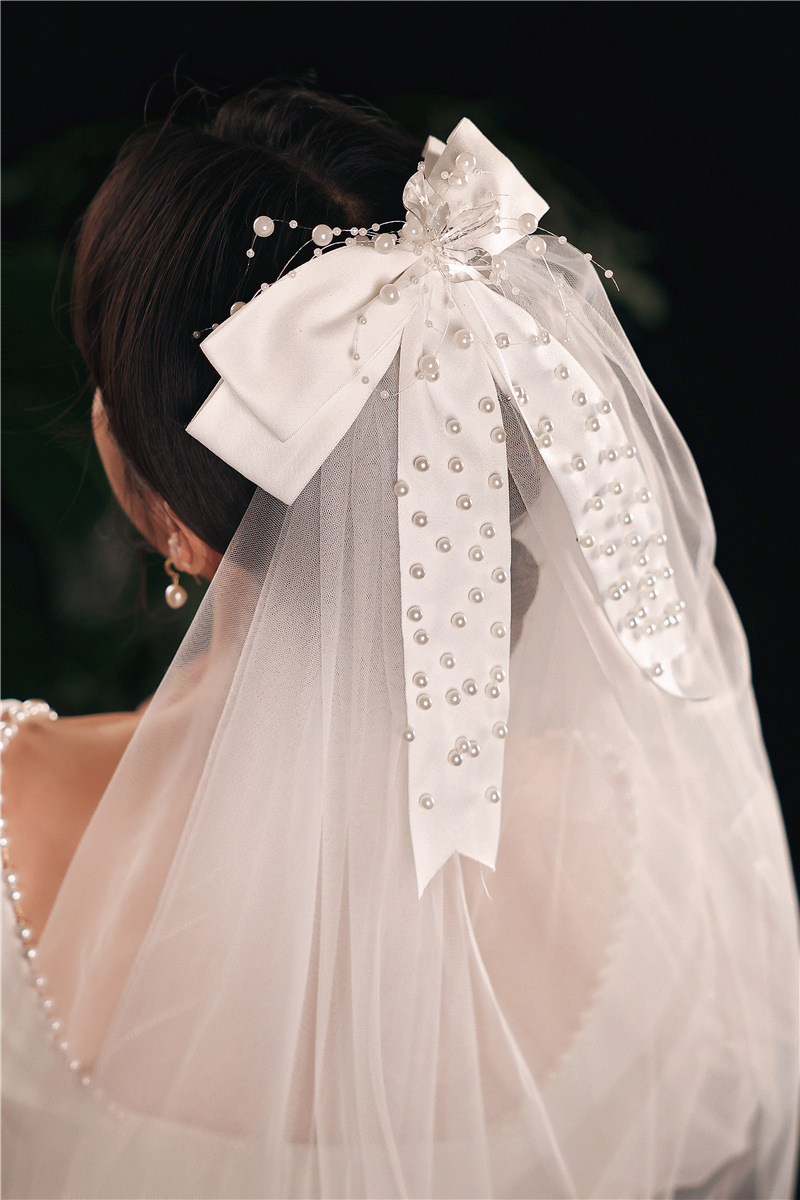 婚纱礼服结婚礼仪头纱 新娘婚庆大蝴蝶纱 写真旅拍照造型纱