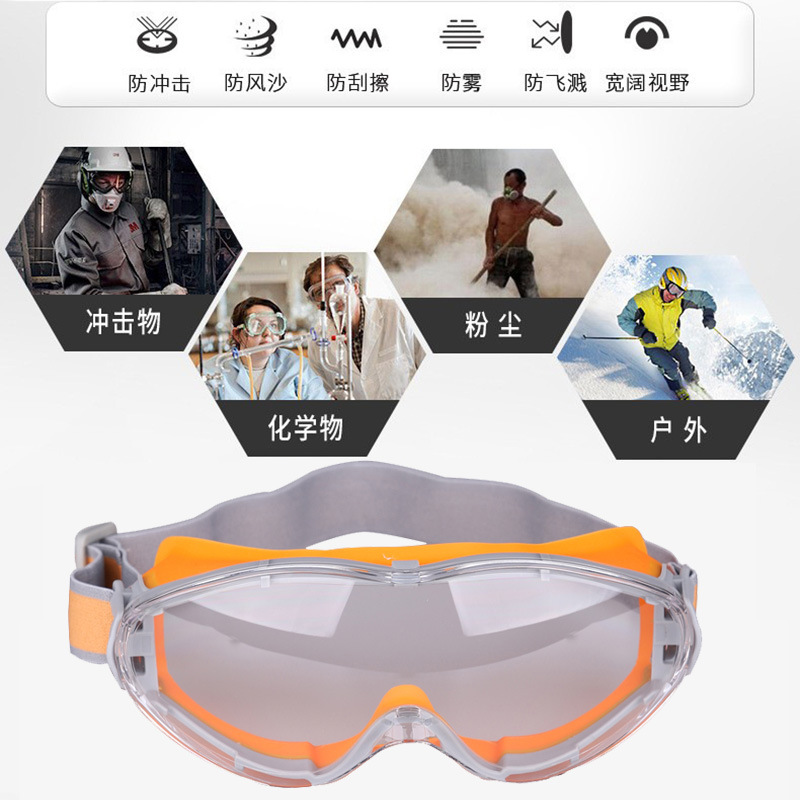 Fully Enclosed Anti-Impact Dustproof Anti-Fog Windproof Goggles Outdoor Anti-Splash Labor Protection Eye Mask