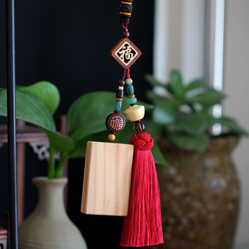 真桃木无事牌车挂 莲花汽车挂件 车挂 后视镜挂件饰品车挂车饰