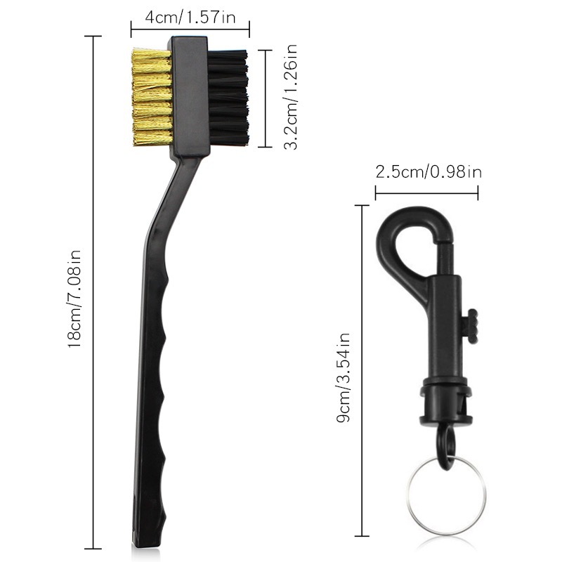 Golf Club Cleaning Brush Double-Sided Brush Ball Brush Steel Wire Copper Wire Brush Golf Accessories Cleaning Brush