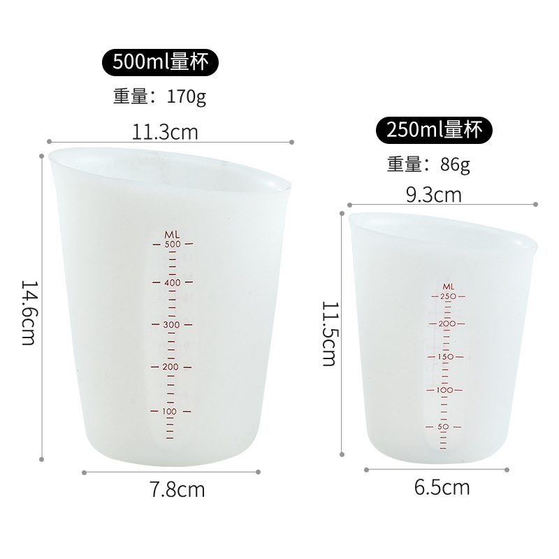 Food Grade Silicone Measuring Cup Visible Double Scale