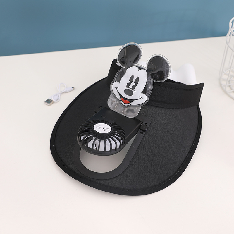 儿童防晒帽子夏季大檐空顶遮阳风扇帽男女宝宝太阳帽薄款凉帽亲子