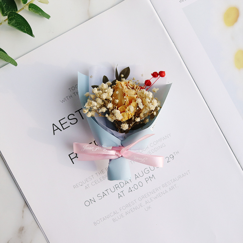 干花小花束迷你母亲节情人节520送闺蜜女友毕业礼物伴手礼盒装饰