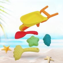 沙滩玩具套装 沙滩车塑料沙滩手推车玩具 大号海边玩沙挖沙工具车